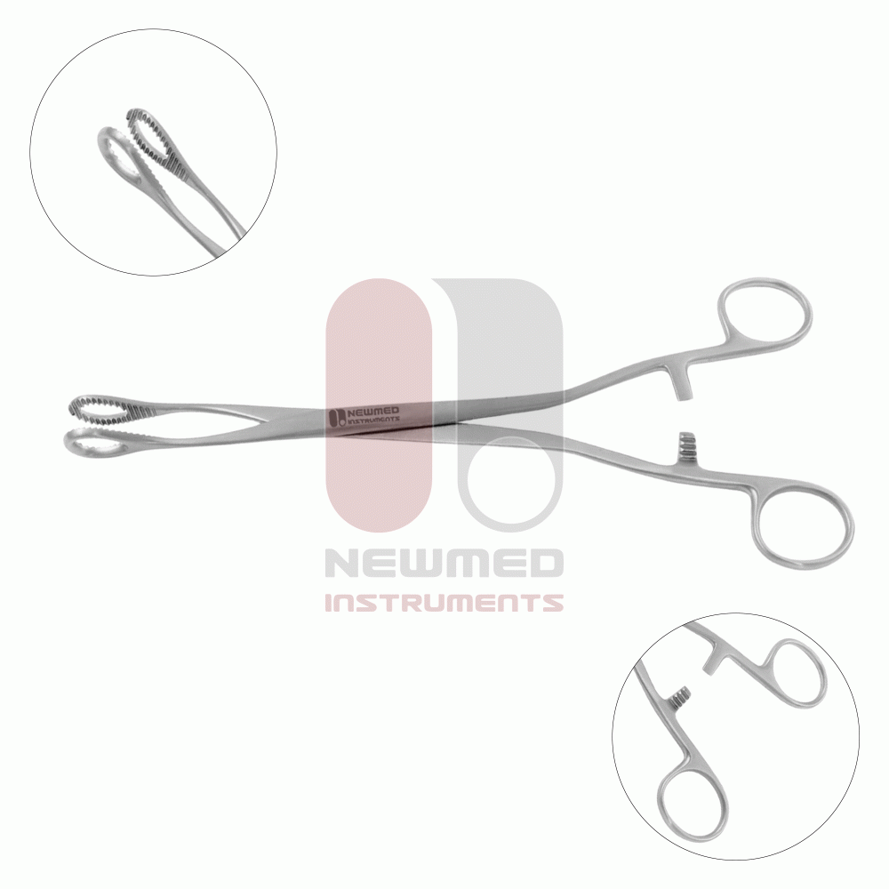 Pinça de Pólipo Uterino Noto, 27cm, Aço Inoxidável