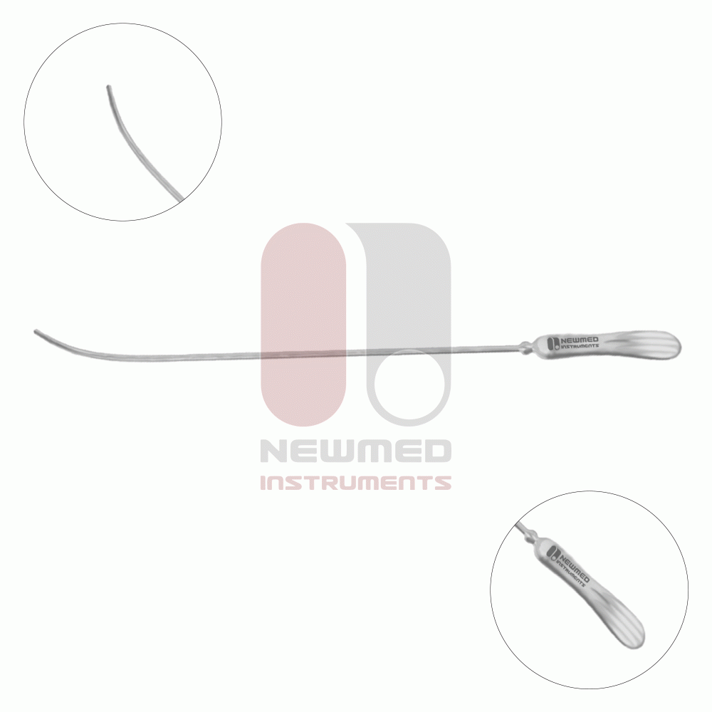 Sims Uterussonde, formbar, versilbert, 33 cm