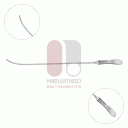 Sonde utérine Sims, malléable, plaquée argent, 33 cm