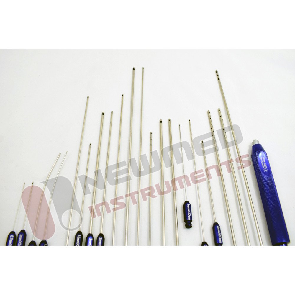 Full Body Fat Reshaping Luer Lock Liposuction Cannula Set of 24 Pcs With Handle