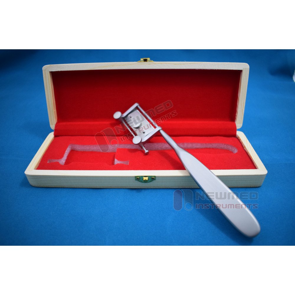 Silver Dermatome Skin Graft Knife With 10 Sterile Blades Packed in Wooden Box