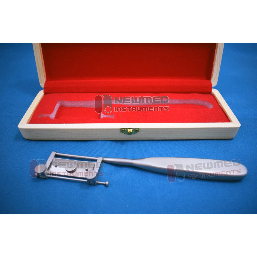 Silver Dermatome Skin Graft Knife With 10 Sterile Blades Packed in Wooden Box