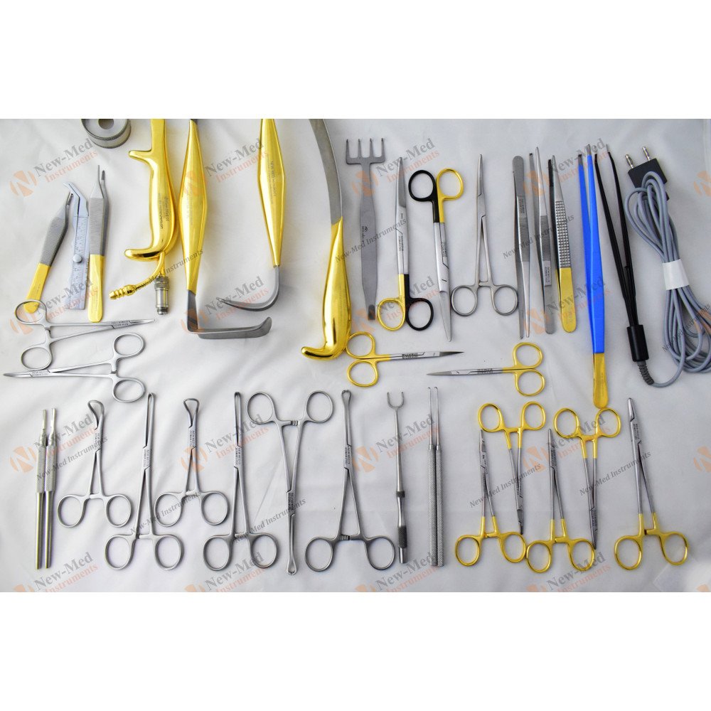 Tebbetts Breast Surgery Instruments Set of 38Pcs, Breast Augmentation Set