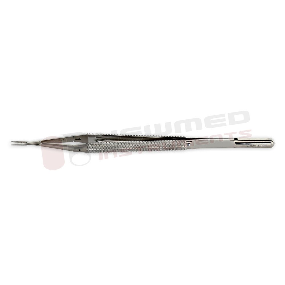 Double-Action Micro Needle Holder - Round Handle W/ Diamond Surface