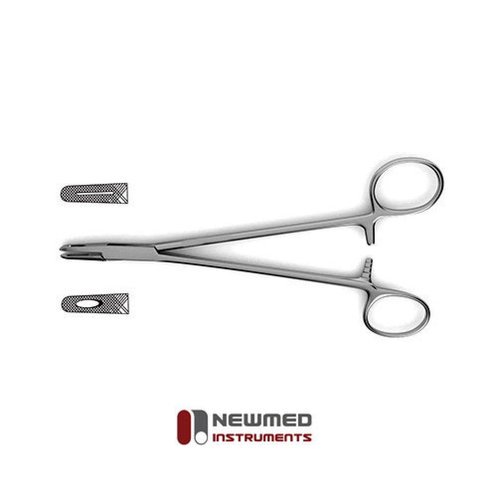 Metzenbaum Needle Holder - one fenestrated jaw w/ opposing jaw grooved