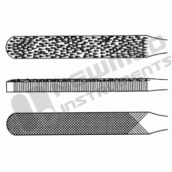 Râpe Kleinert-Kutz à double extrémité, convexe - Dents fines et grossières Râpe Kleinert-Kutz à double extrémité, convexe - Dents fines et grossières