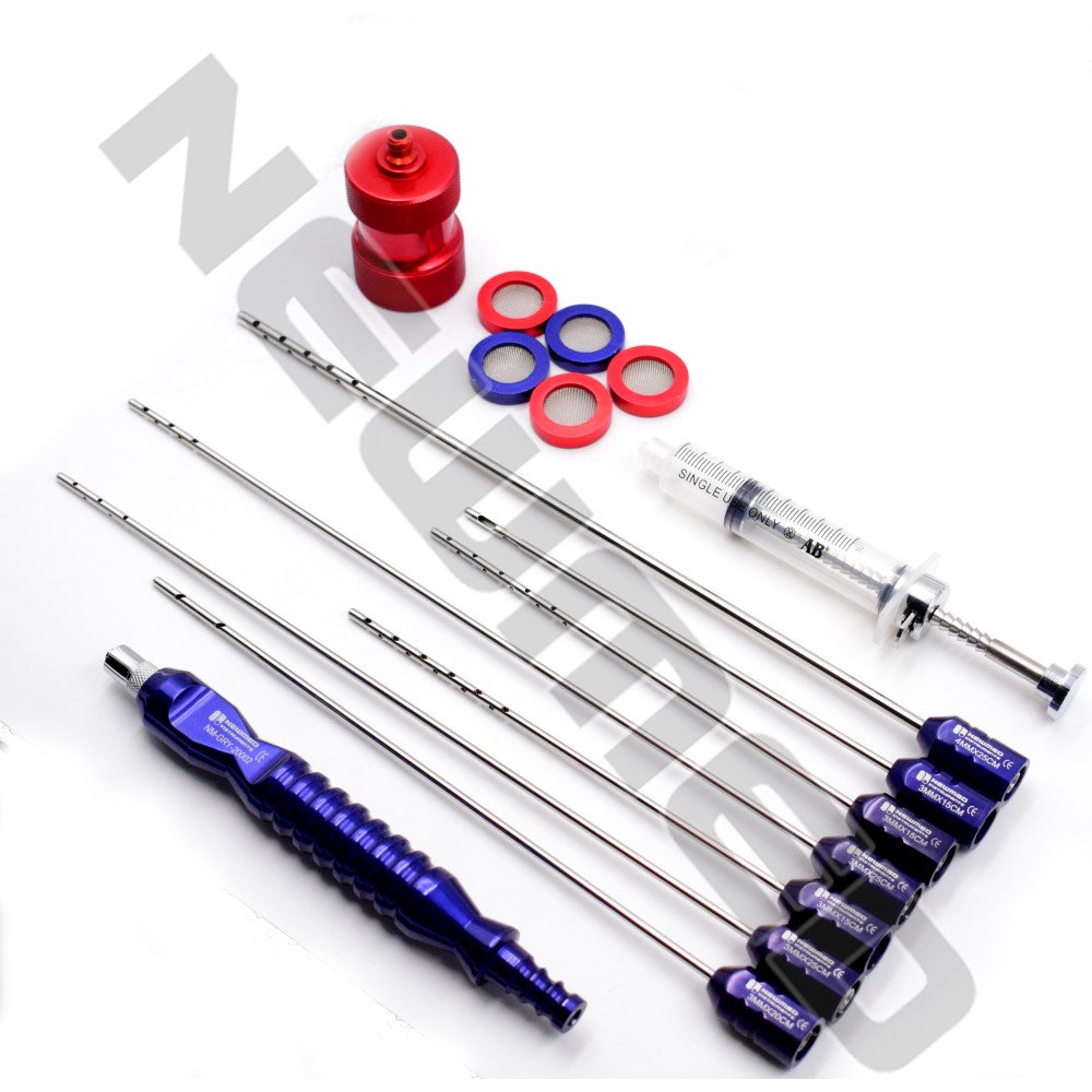 Neck Liposuction Cannula Set - Fat Harvesting Set from Neck & Face