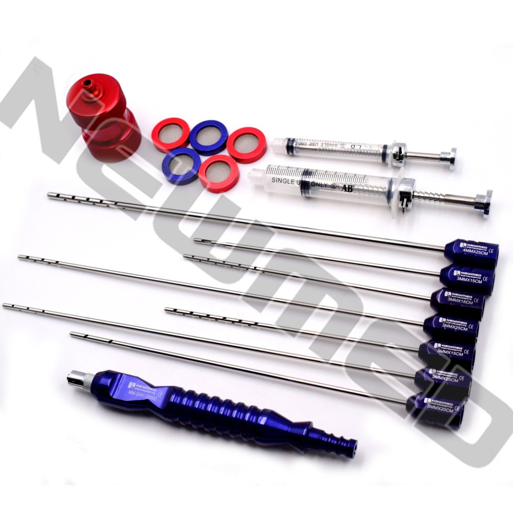 Neck Liposuction Cannula Set - Fat Harvesting Set from Neck & Face