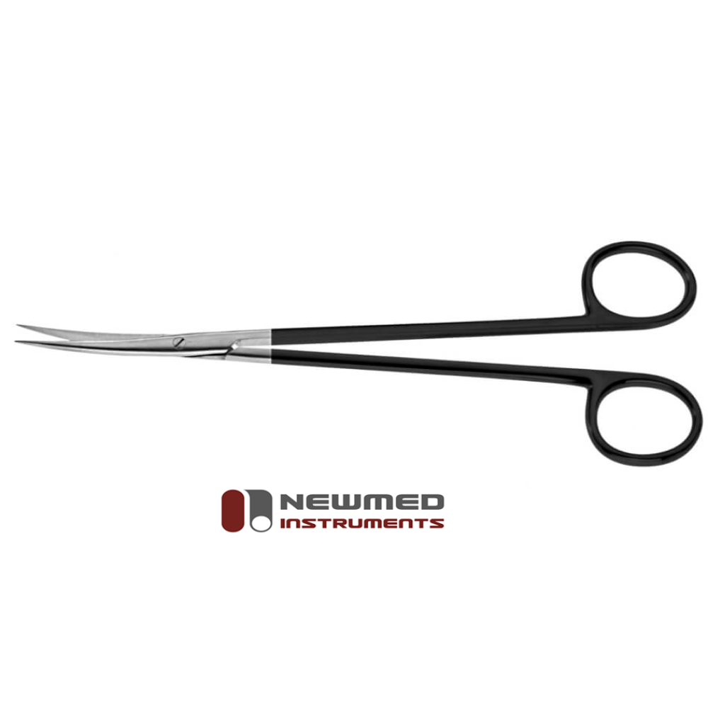 HTI 7-Inch Tungsten Carbide Hemostat With Scissors – Serrated, Locking, Gold Rings