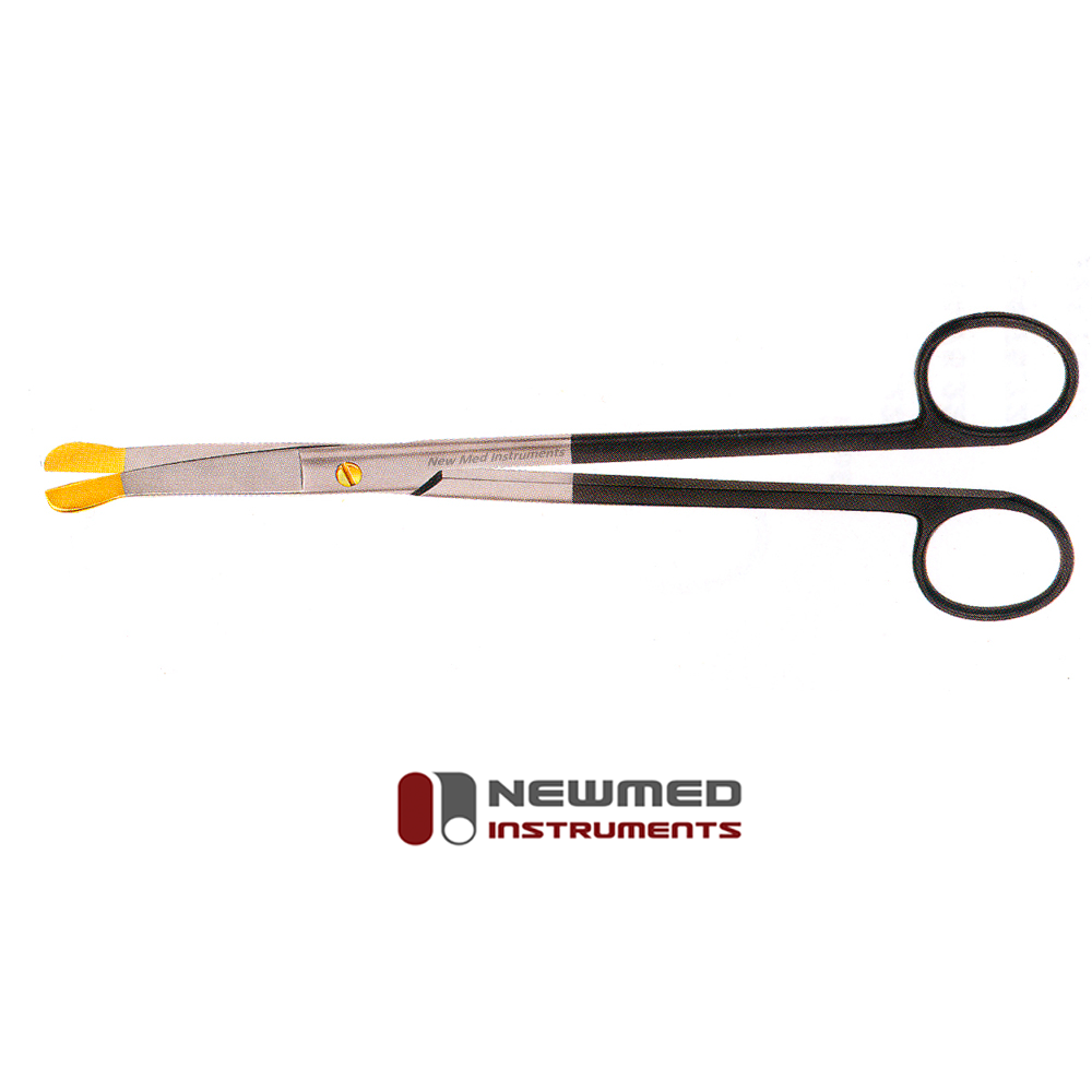 Solz Gold Tip Scissors - Curved Slight Bevel on Shank - Supercut Tungsten Carbide