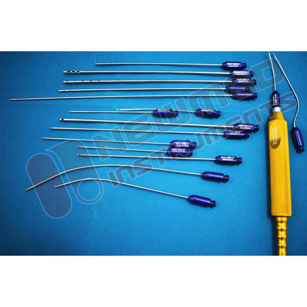 Fat Transfer Luer Lock Liposuction Cannula Set For Face - Breast - Buttocks