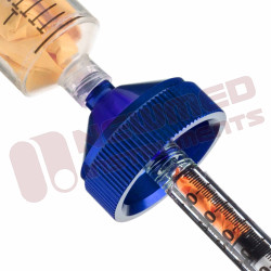 Luer lock syringe decant & transfer stand Luer lock syringe decant & transfer stand