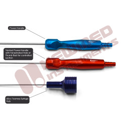 RK Micro Harvesting Liposuction cannula W/ Power Handle - 12 radial-hole