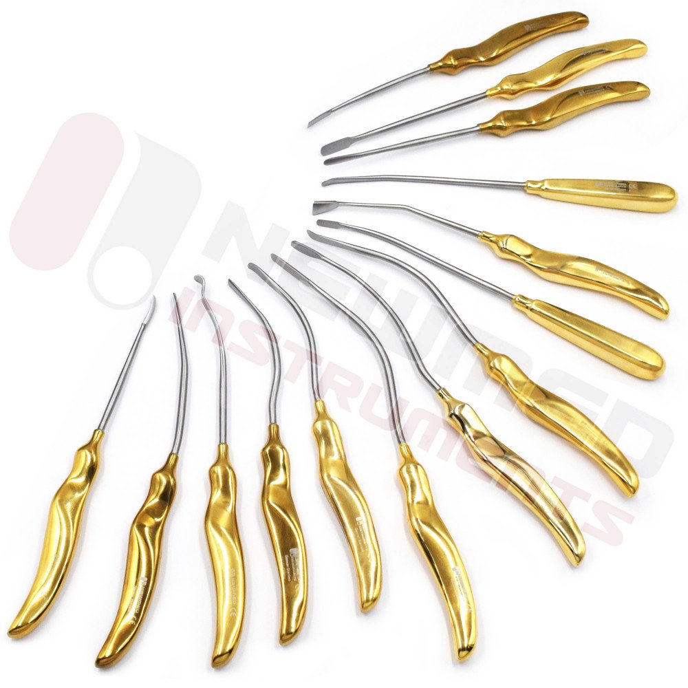 Endoscopic Facelift & Forehead Dissectors Set of 14 Pcs