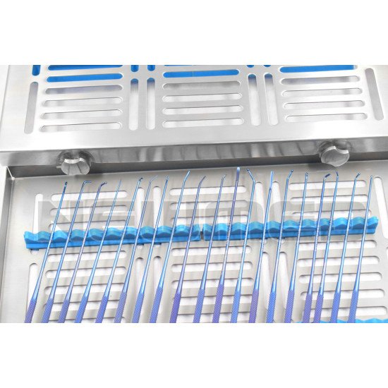 RHOTON MICRO DISSECTOR SET of 19 Pcs TITANIUM With Sterilizing Case