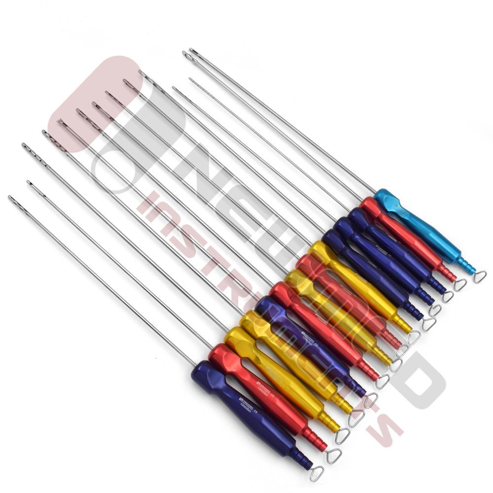 Full Body Liposuction Cannula Set of 14 Pcs with Super Fixed Handle