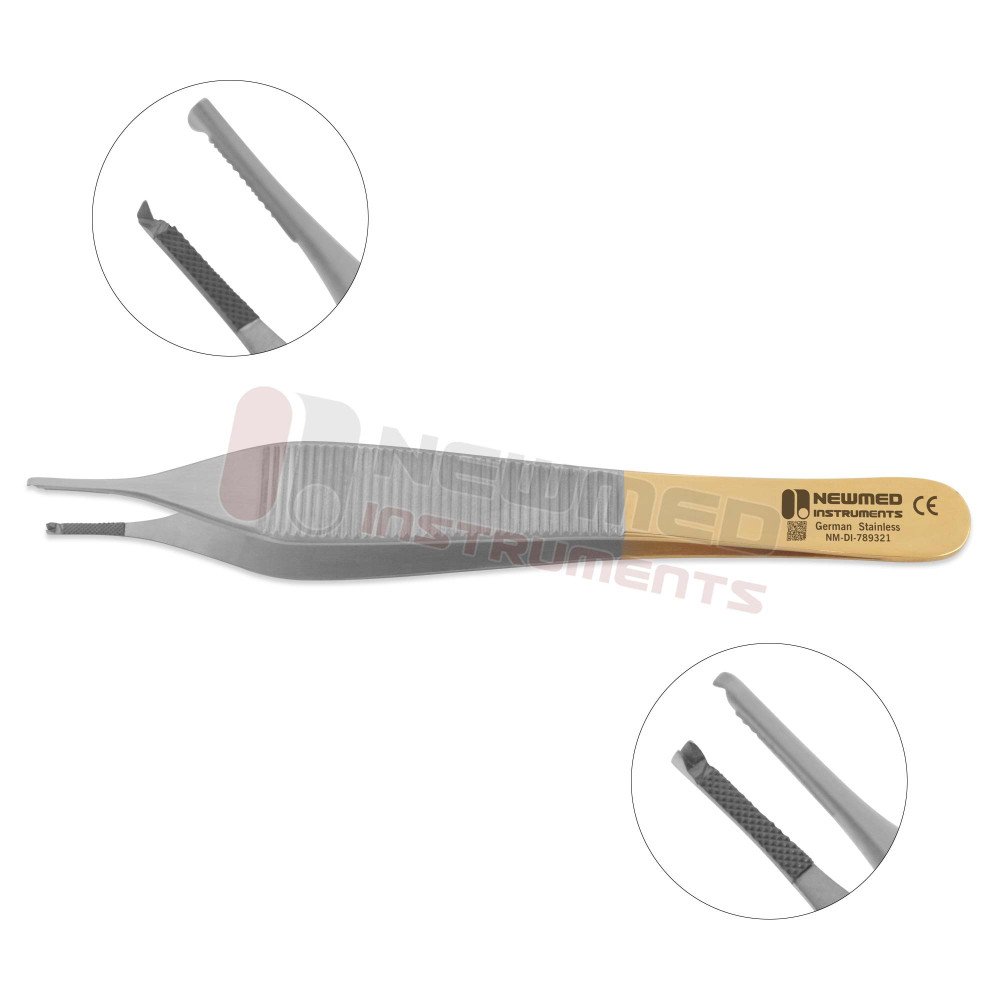 Adson Tissue Forceps - Tungsten Carbide Serrated 1x2 Teeth