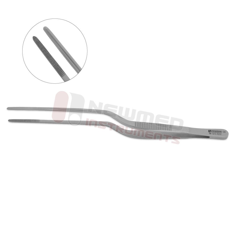 Lucae Bayonet Dressing Forceps - Delicate Serrated Jaw