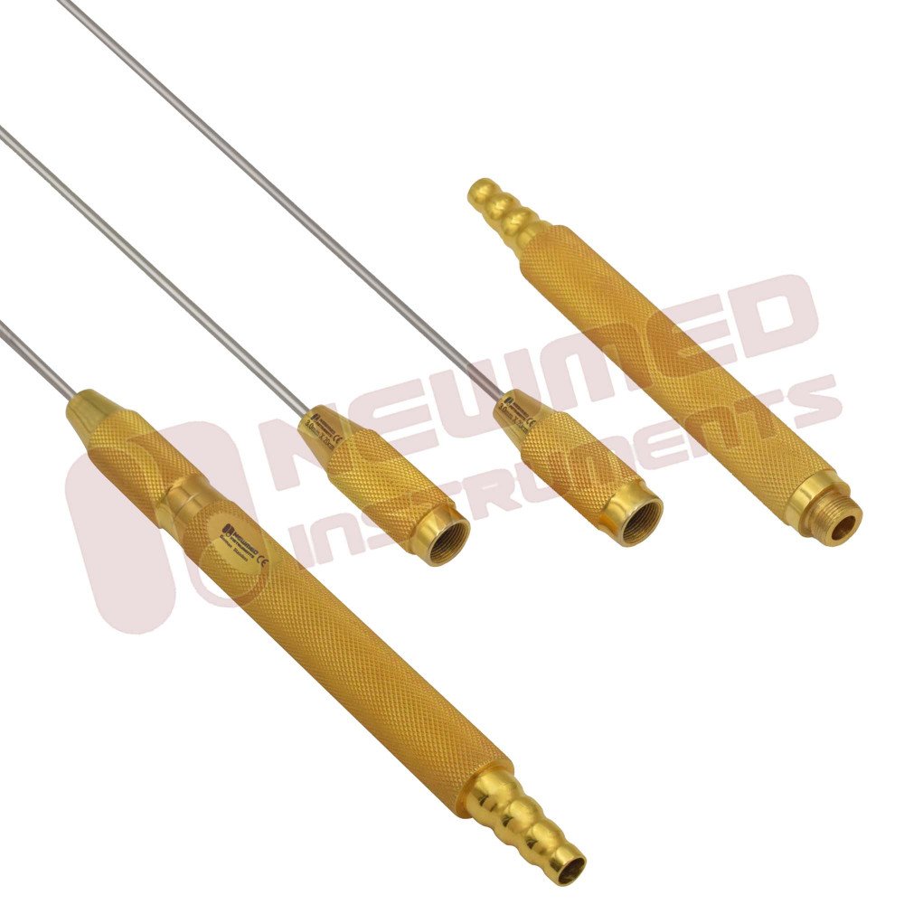 Liposuction Cannula Tip with hold, one central hole - Nouvag Threaded Hub