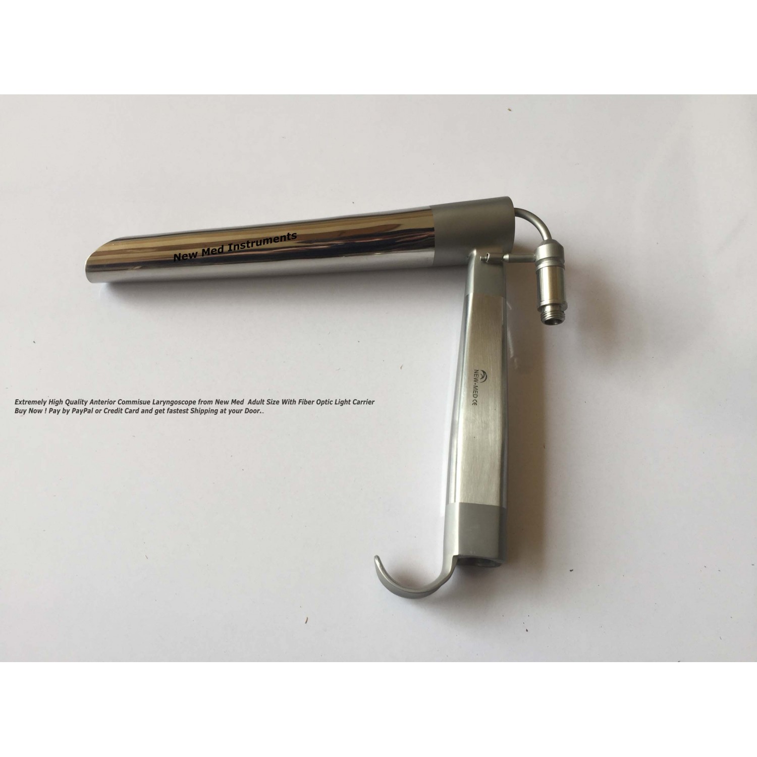 Anterior Commissure Laryngoscope With Fiber Optic Carrier Adult size