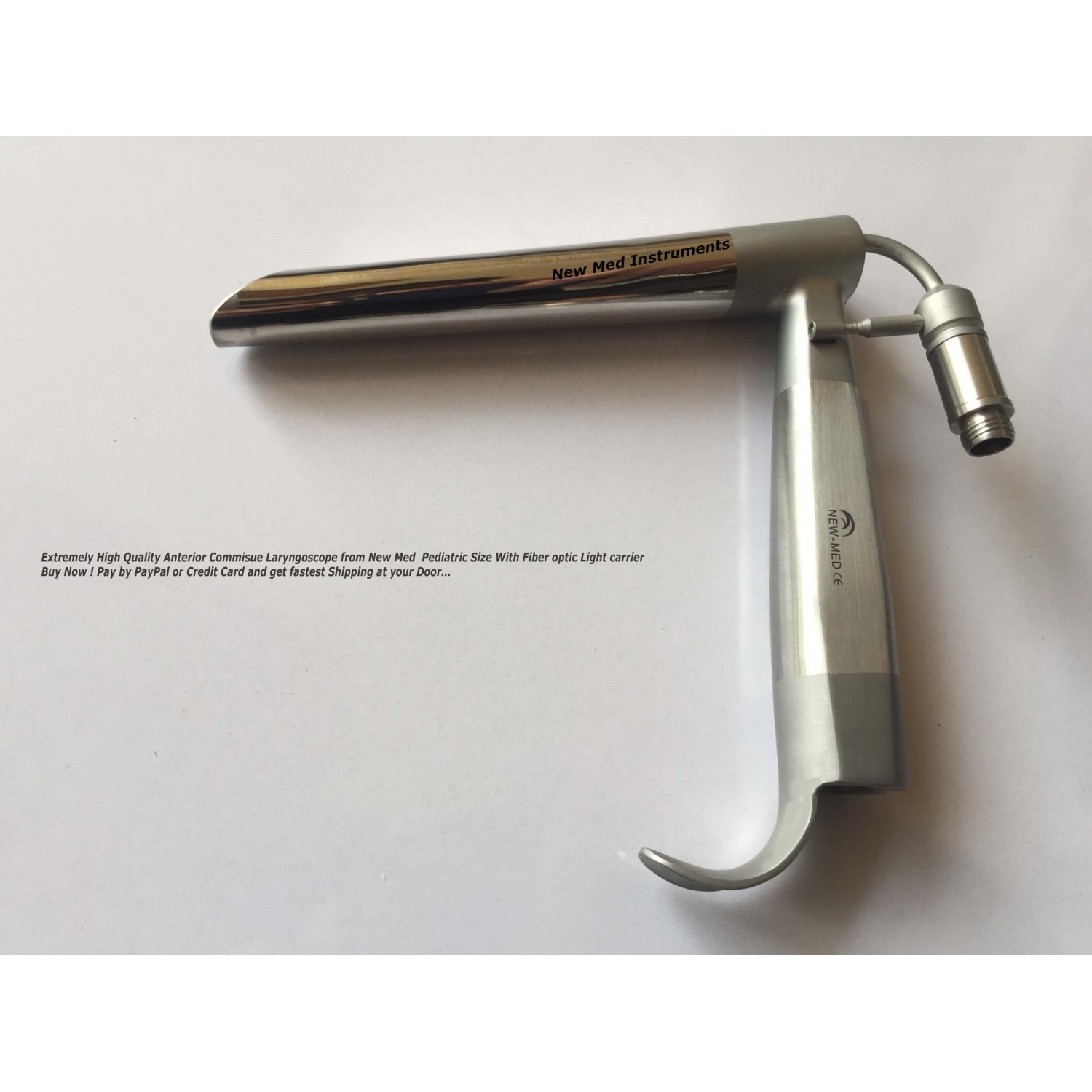 Anterior Commissure Laryngoscope With Fiber Optic Carrier Adult size