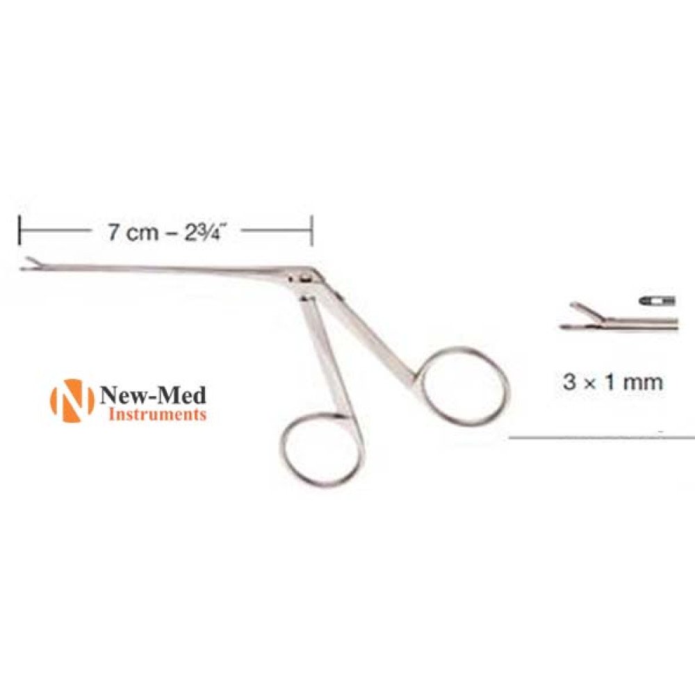 Greven ear grasping forceps, Stainless Steel, 3 x 1mm, 70mm shaft