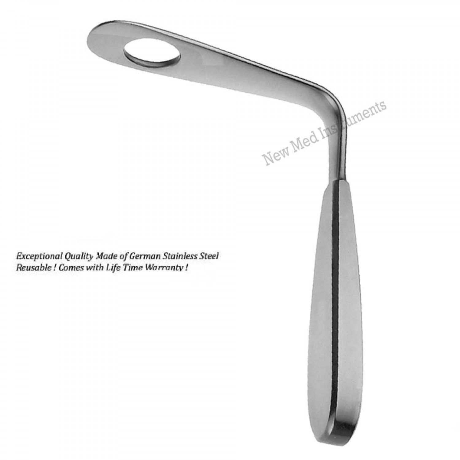 Bosworth tongue depressor - right angle/handle - 25mm, 80mm shaft  length,Stainless Steel