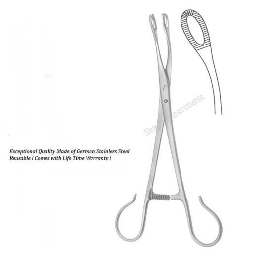 Blohmke Tonsil Grasping Forcep 1 x 2 Teeth 20 cm - 8 inches,Stainless Steel 