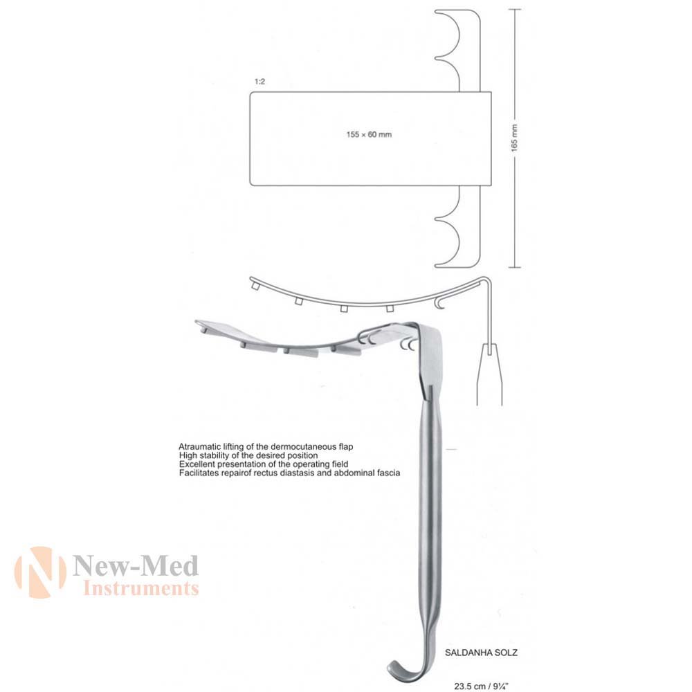 Saldanha solz abdominal retractor, 23.5cm