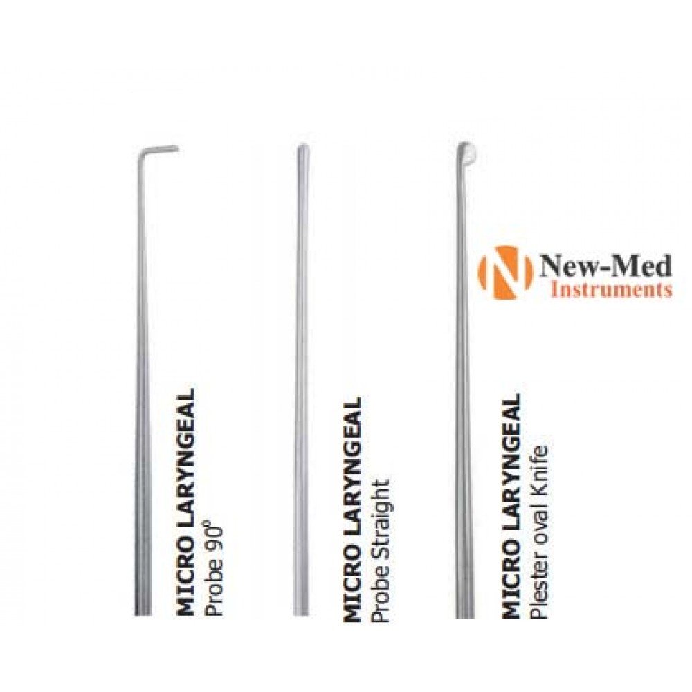 Micro Laryngeal Knives Set of 1 Micro Laryngeal Probe, 1 Straight Probe, 1 Plester Oval knife