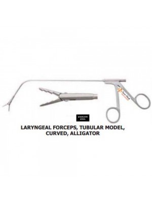 Laryngeal-Forceps,Tubular-Model,Curved,Alligator