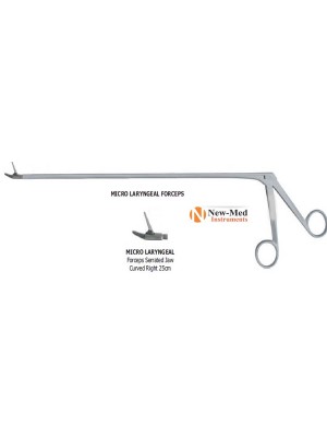 MIcro Laryngeal Forceps Serrated Jaw Curved Right