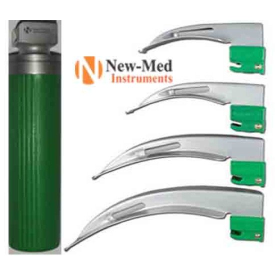 Disposable Mac Fiber Optic Laryngoscope Set of 4 Blades