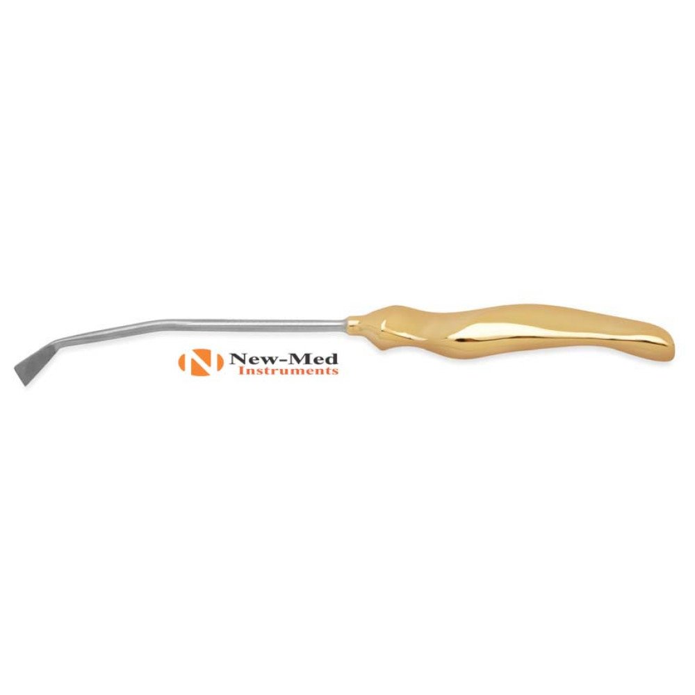 Daniel Endoscopic Forehead Scalp Elevator, Angled Tip 12mm Wide, Half Curved, 24cm/9½”