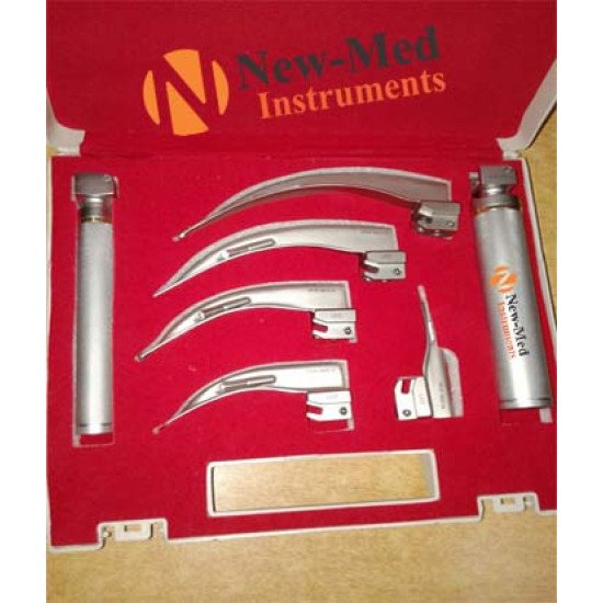 Macintosh Conventional Laryngoscope Set of 5 Blades 2 Handles